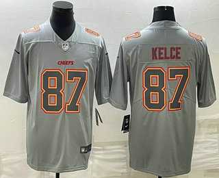Men%27s Kansas City Chiefs #87 Travis Kelce Gray Atmosphere Fashion Stitched Jersey->kansas city chiefs->NFL Jersey